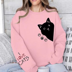 Sudadera de Algodón para Mujer, Diseño Nuevo, Lujosa, de Manga Larga, con Hombros Caídos, Estampada, Cómoda, Informal, para Invierno, Personalizada - Product Image 4