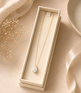 Wholesale DEF Color VS VVS Clarity IGI Certified10K 14K 18K <b>Solid</b> <b>Gold</b> Pear Cut Lab Diamond <b>Pendant</b> Necklace Solitaire Necklace - Product Image 4