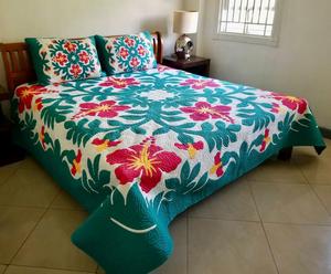 Nouvelle Arrivée 2026 – Ensemble de Couettes Hawaïennes Chic et Tendance à Motif Floral Couleurs Claires en 100% Coton pour la Maison et l'Hôtel - Product Image 2
