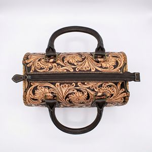 Sac de voyage sport de luxe 100 % cuir véritable, mini sac de sport Speedy, sac de week-end de haute qualité, vintage, orné de motifs floraux, portable - Product Image 2