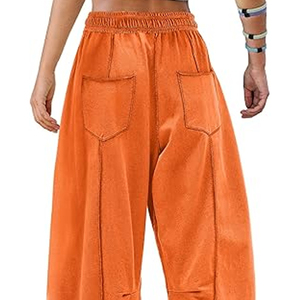 Women Modern Cargo Pants Wide Leg Sweatpants High Waist <b>Drawstring</b> Casual Loose Fit Streetwear - Product Image 3