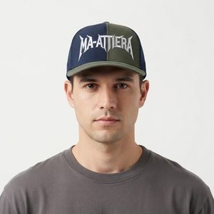 Men's <b>Navy</b> Green Trucker <b>Cap</b> Custom Embroidered Logo Mesh Back <b>Baseball</b> Hat Adjustable Outdoor Streetwear - Product Image 1