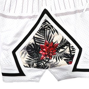 Trazche Men's White Mesh Basketball Shorts Floral Drawstring Sporty Style Mid Waist Breathable Short Shorts Manufacturer - Product Image 4