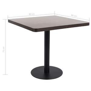 Mesa de Bistro Sencilla Mediana en MDF Marrón Oscuro y Negro para Uso en Restaurantes - Product Image 6