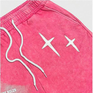 Pantalones Cortos Estampados con Efecto Ácido para Hombre, Estilo Urbano con Tipografía Moderna, Algodón Suave al Tacto, Pantalones Cortos Deportivos para Gimnasio, Modelo 2026 - Product Image 4