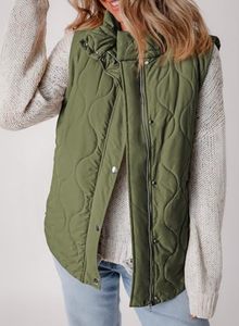 Chaleco Acolchado Verde Oliva para Mujer, de Moda y la Mejor Calidad, Corte Holgado, Estilo Urbano, Ropa de Invierno, Directo de Fábrica, OEM - Product Image 6