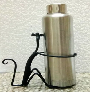 Porte-vin en acier inoxydable brossé, colonne verticale, pour trois bouteilles, disponible à prix de gros. - Product Image 3