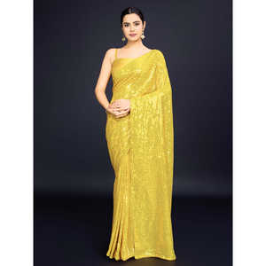 Saree Designer par Fabzonefabindia pour les fêtes et les clubs avec travail de séquence - Product Image 3