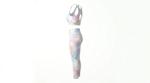 Ensemble 2 pièces de leggings et soutien-gorge de yoga pour femme – Léger, respirant, motif uni, écologique, réversible, grande taille, sans couture sur le devant - Product Image 3