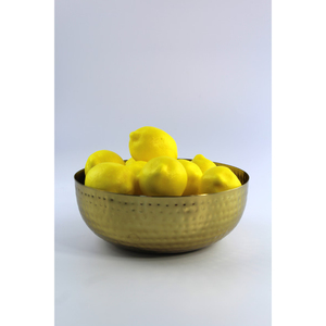 Bol à salade de cuisine haut de gamme en acier inoxydable poli durable de 5 L, couleur or, design martelé, bol à fruits - Product Image 6