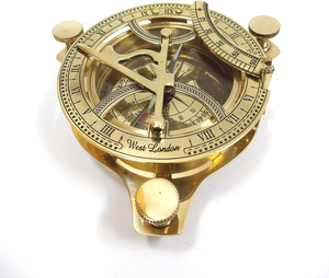 Boussole solaire en laiton, instrument de navigation nautique vintage, style antique, boussole marine décorative pour la maison, le bureau, la navigation - Product Image 4