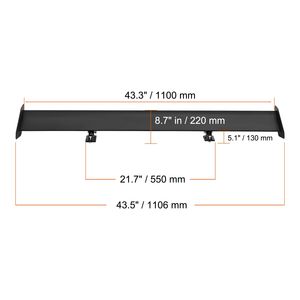 Spoiler Universale GT Wing da 43,3 Pollici, Ala Posteriore Regolabile in Alluminio Leggero Stile Racing - Product Image 6