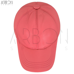 Premium Genuine Leather Baseball <b>Cap</b> For Men & <b>Women</b> Soft Sheepskin Pink Adjustable Sport High Quality Custom Fashion Wear - Product Image 4