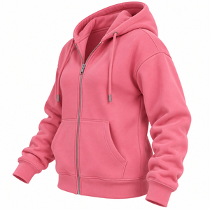 Sweat à capuche zippé pour femme de haute qualité, en molleton épais, veste à capuche entièrement zippée, sweat à capuche décontracté personnalisé pour femme - Product Image 4
