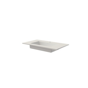 Lavabo carré moderne Maydon en pierre de surface solide avec comptoir blanc mat pour salle de bain - Product Image 5