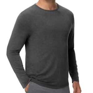 Camiseta de Manga Larga para Hombre, Cuello Redondo, Corte Ajustado, Ecológica, de Poliéster/Algodón, al por Mayor - Product Image 3