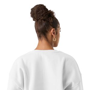 Sweat-shirt blanc à col rond pour femme, manches longues, en molleton, décontracté, pour la gym, l'entraînement, vêtements de sport, doux, confortable, pour tous les jours - Product Image 5