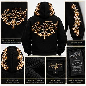 Sweat à capuche en velours noir pour homme avec lettres en strass, style hip-hop, vente en gros, conception personnalisée OEM - Product Image 6