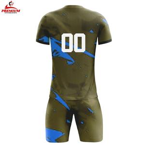 Uniforme de football personnalisé de haute qualité à manches courtes, respirant, été, 100% polyester, protection UV, séchage rapide, antibactérien - Product Image 2