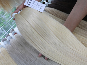 Extensions de cheveux en vrac couleur platine, haute qualité, toutes longueurs, vierges, double trame, 100% cheveux vietnamiens - Product Image 6