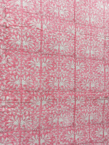 Block Print Pink Floral Cotton <b>Quilted</b> <b>Throw</b> Classic Home Bedspreads All-Season Use Home And Hotel Decor Use - Product Image 3