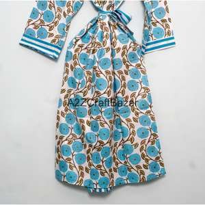 ชุดคลุมกิโมโนผ้าฝ้ายแท้ 100% สำหรับผู้หญิง ฟรีไซส์ มีแถบด้านหน้า ดีไซน์หรูหรา โรแมนติก ชุดนอน ชุดเดรส - Product Image 6