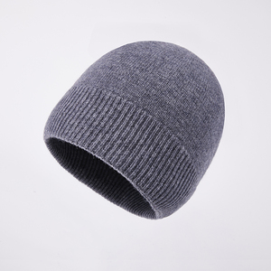 Bonnet unisexe en acrylique bleu marine, tricot côtelé, bonnet d'hiver décontracté, couleur unie pour adultes, circonférence de la tête 56-58 cm - Product Image 4