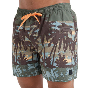 Shorts de plage décontractés pour hommes, respirants, infroissables, en toile de polyester, à taille mi-haute, avec cordon de serrage et logo personnalisé imprimé numériquement sur le devant - Product Image 4