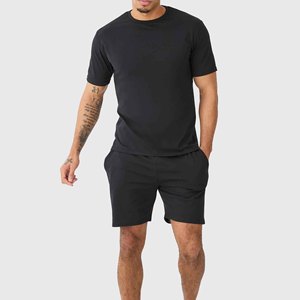 Conjunto Deportivo Informal de Otoño para Hombre, Camiseta Deportiva y Pantalones Cortos, 100% Algodón Transpirable para Entrenamiento, Trotar y Deportes - Product Image 6