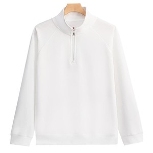 Pull à col zippé pour homme en coton épais, coupe oversize, broderie personnalisée, marque de luxe sur mesure, vente en gros - Product Image 3