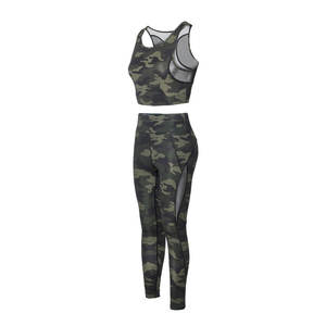 Conjunto de Yoga de Dos Piezas para Mujer, de Alta Calidad, Sólido, Transpirable y Ecológico, en Spandex/Poliéster, con Leggings y Sujetador Deportivo - Product Image 3