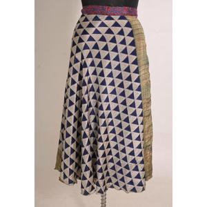 Falda Maxi Cruzada de Seda con Estampado Floral Vintage para Mujer, Hecha a Mano por Artesanos - Product Image 2