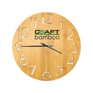Reloj de Pared Analógico Redondo de Bambú de 28 cm de Diámetro, Lámparas de Pared Elegantes, Decoración - Product Image 2