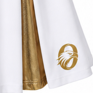 Ensemble d'uniforme de cheerleading sublimé blanc et jaune sans manches, haut court et jupe, tenue de sport pour l'entraînement et la performance - Product Image 6