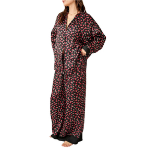 Ensemble de pyjamas pour femmes, taille élastique, respirant, séchage rapide, vêtements de nuit en coton personnalisables - Product Image 3