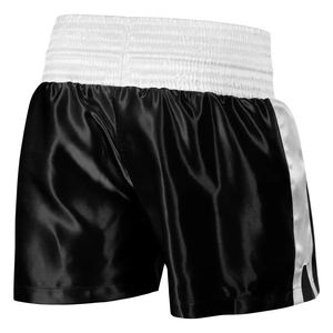 Pantalones Cortos de Boxeo con Logotipo Personalizado, Cintura Elástica Ancha, Poliéster Satinado, Pantalones Cortos de Muay Thai, Marca Privada, Pantalones de Gimnasio OEM - Product Image 6
