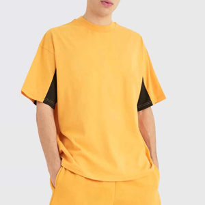 Ensemble T-shirt et short pour homme tendance été, couleurs personnalisées, haute qualité, 100% coton, respirant, séchage rapide, style streetwear - Product Image 5