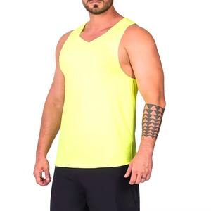 Camiseta sin mangas transpirable de poliéster/algodón para hombre, de color liso, cómoda, con encaje frontal y logotipo personalizado al por mayor - Product Image 1