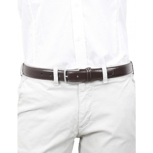 Cinturón de Cuero Genuino Marrón Clásico y Elegante, Hecho a Mano, de 3 cm de Ancho, Estilo Casual de Lujo, con Hebilla Ajustable - Product Image 1