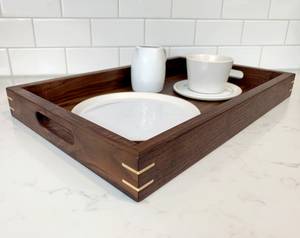 Bandeja de Servir de Madera Hecha a Mano con Asas de Madera de Arce, Logotipo Personalizado, Diseño Moderno, para Desayuno, Té, Café, Decoración para el Hogar, Hotel - Product Image 2
