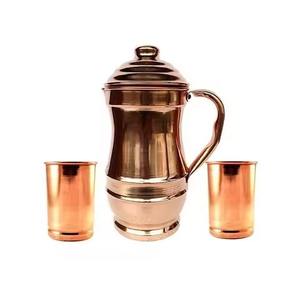 <b>High</b> Quality Copper Jug Drinking Pitcher Smooth Surface for Home <b>Kitchen</b> Dining <b>Table</b> Daily Use Serving - Product Image 6