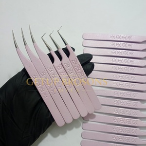 ดีไซน์เคลือบผงกลิตเตอร์แบบใหม่ พร้อมด้ามจับรูปผีเสื้อ 90 °   แหนบปลายไฟเบอร์สำหรับต่อขนตาแบบเส้นเดียวและแบบแยกเส้น - Product Image 2