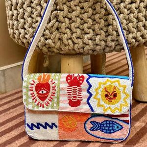 กระเป๋าคลัทช์ปาร์ตี้ประดับลูกปัดลายเลมอน กระเป๋าสะพายไหล่ประดับลูกปัดดีไซน์เนอร์ กระเป๋าถือหรูหราสำหรับงานปาร์ตี้ - Product Image 1