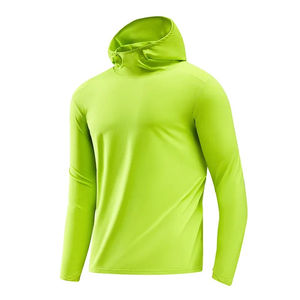 Camisa de Pesca con Capucha de Manga Larga Blanca para Hombre, Protección UPF 50 Anti-UV, Color Sólido, Transpirable, de Secado Rápido, para Actividades al Aire Libre - Product Image 3