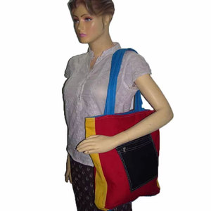 Sac bandoulière en toile de coton de qualité supérieure, réutilisable, léger, avec fermeture éclair, grande capacité, portable pour un usage quotidien - Product Image 5