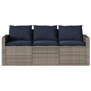 Conjunto de Comedor de Jardín de 3 Plazas en Poliratán Gris - Product Image 6