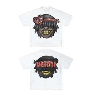 Y2K Streetwear Boxy camiseta hombres dibujos animados gráfico impresión manga corta Camisetas cuello redondo 100% algodón recortado Boxy camiseta hombres - Product Image 4