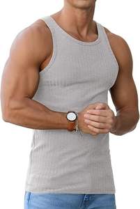 Débardeur côtelé sans manches pour homme, haute qualité, compression, pour la course, la gym, le fitness, la musculation, coupe ajustée - Product Image 4