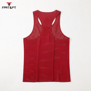 Factory Price Breathable <b>Men</b> <b>Sports</b> Mesh Sleeveless Mesh Singlets for Sale Transparent <b>Vest</b> - Product Image 5