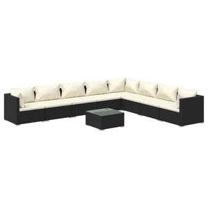Set Lounge da Giardino in Rattan Nero per 10 Persone, Resistente alle Intemperie, Arredamento da Esterno dal Design Contemporaneo - Product Image 2